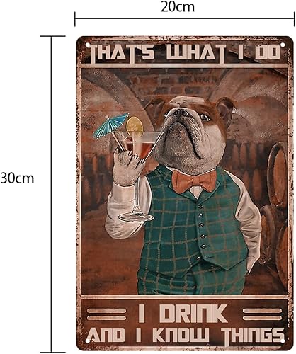 Miniatura 2 de Letreros de metal con diseño de perro Bulldog inglés, cartel divertido para bar, cafetería, sala de estar, baño, cocina, hogar, decoración de pared,