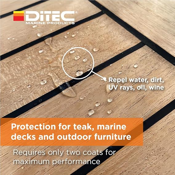 DITEC Triton 2.0 Teak Protectant, Marine Teak Oil and Sealer Alternative, Water, Oil and UV Protection, Non-Slip