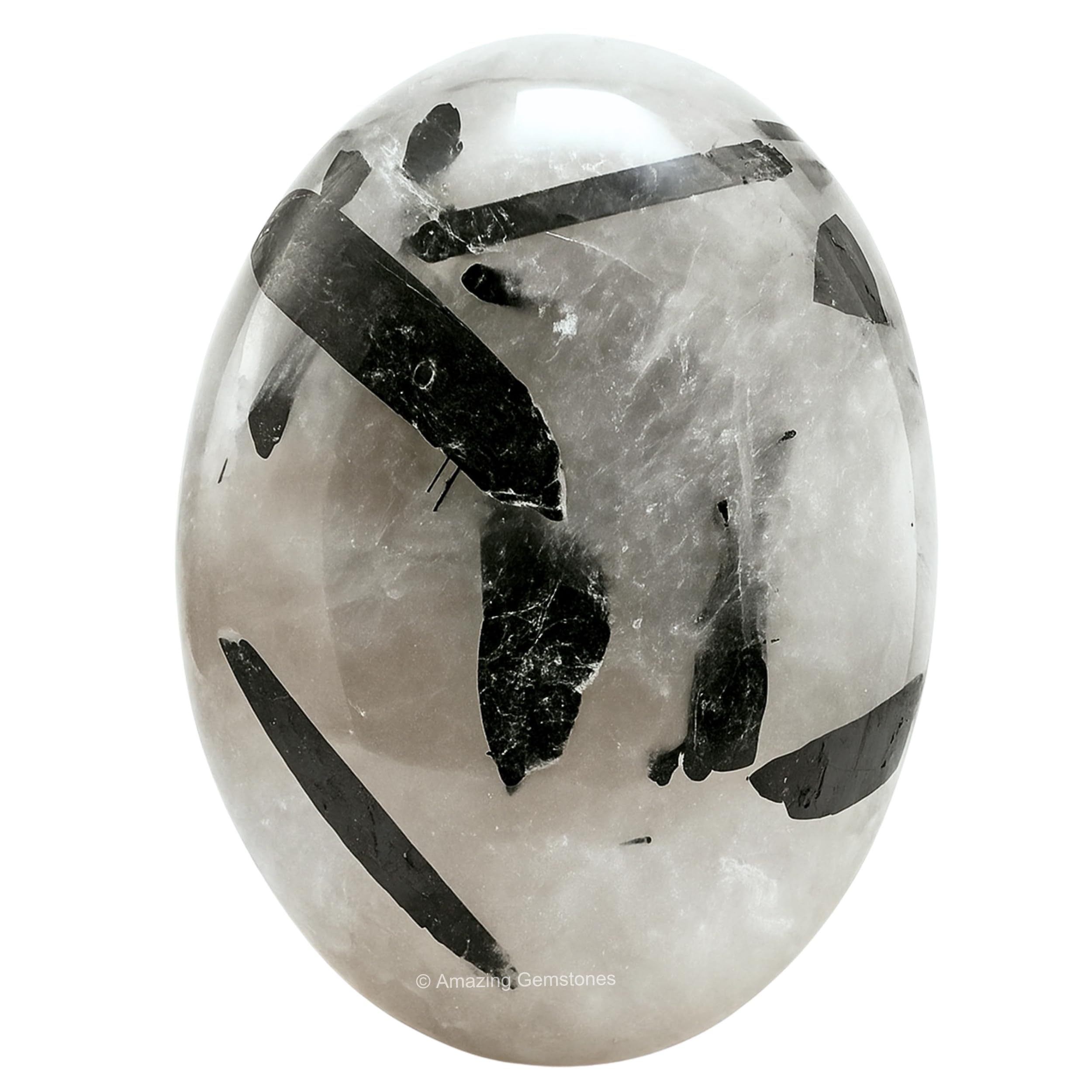 Amazing Gemstone Black Rutilated Quartz Crystals and Healing Stones - Large Palm Stone Crystals Piedra - Crystal for Good Luck, Positive Energy, Meditation - Unique Stocking Stuffers Gifts for Women