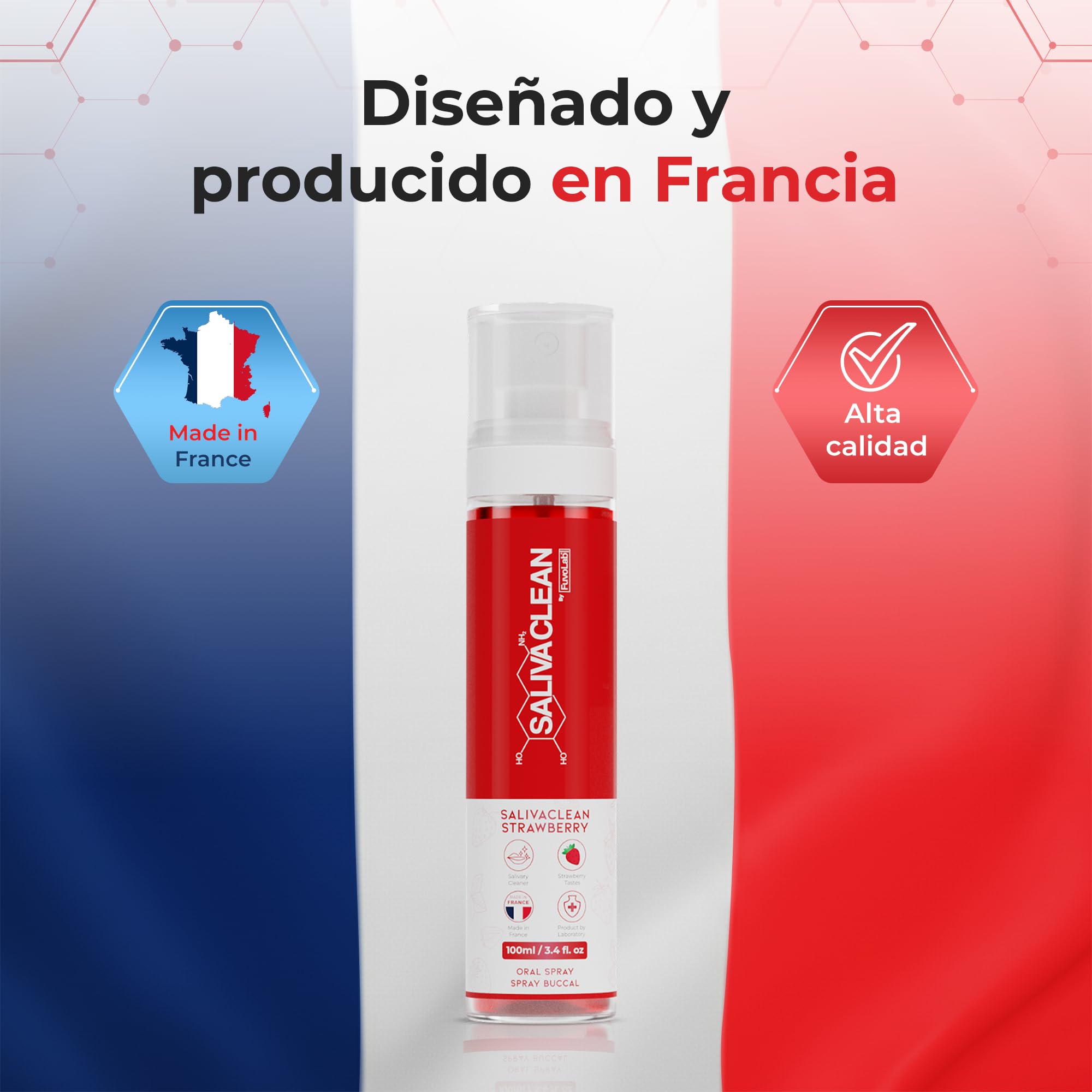 SalivaClean Anti-THC Spray Bucal 100 ml Fresa | Detox Salival Instantáneo | Limpiador Bucal y de Saliva | Spray Detox Anti THC