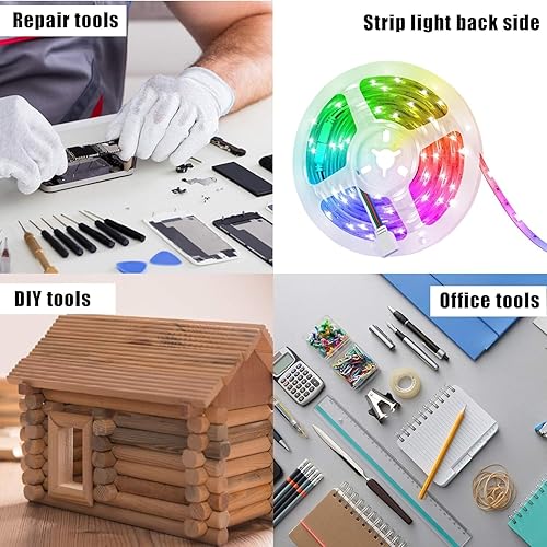 Miniatura 5 de Bulina Cinta de doble cara de 14 x 328 pies 9448A cinta de tela de doble revestimiento cinta de bricolaje color blanco para tira de luz LED oficina