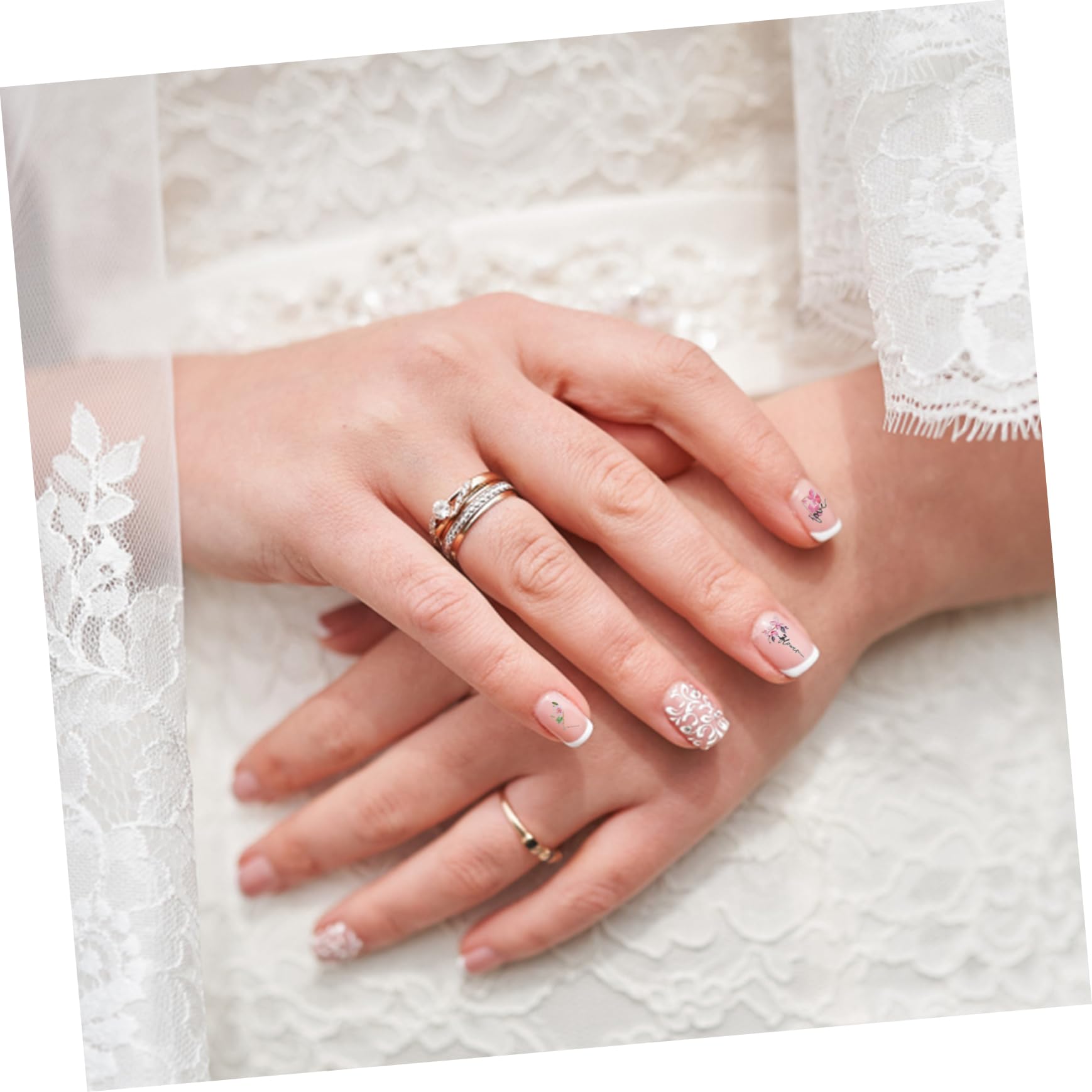 Healvian 15fogli Fiori Adesivi Per Unghie Stickers Rilievo Per Nail Art Autoadesivi Eleganti Per Manicure Perfetti Per Occasioni Formali e Casuali