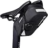 Nepest Bike Saddle Bag with Knob Closure - Waterproof 0.6L Bike Seat Bag, Reflective Under Seat Pouch for Road, Gravel, Mountain Bikes | Easy Access & Secure Cycling Tail Bag, Black