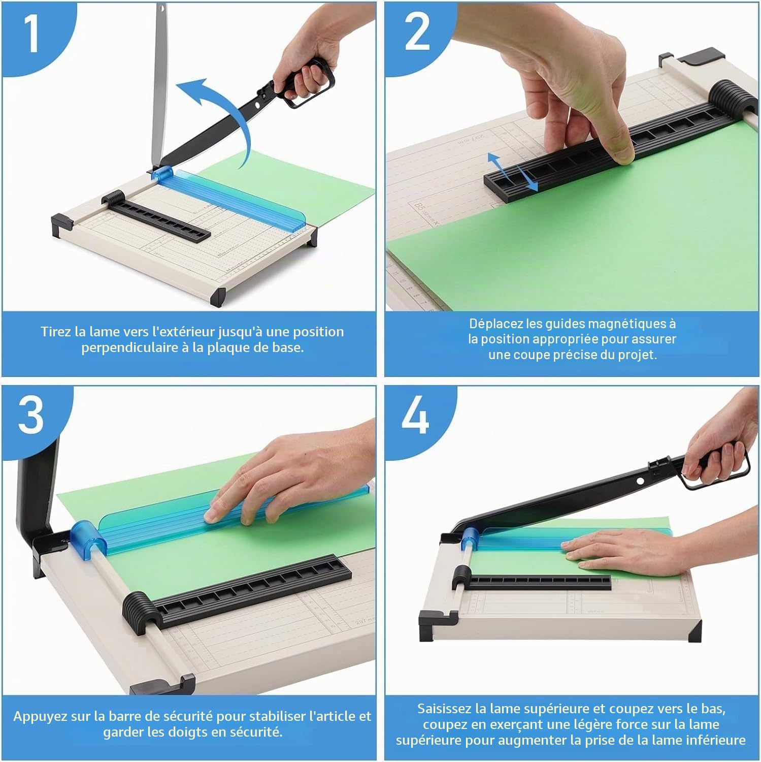 Coupe-Papier Précis - 12 Longueurs de Coupe, Capacité de 12 Feuille, Pour Papier et Carton, Vinyle