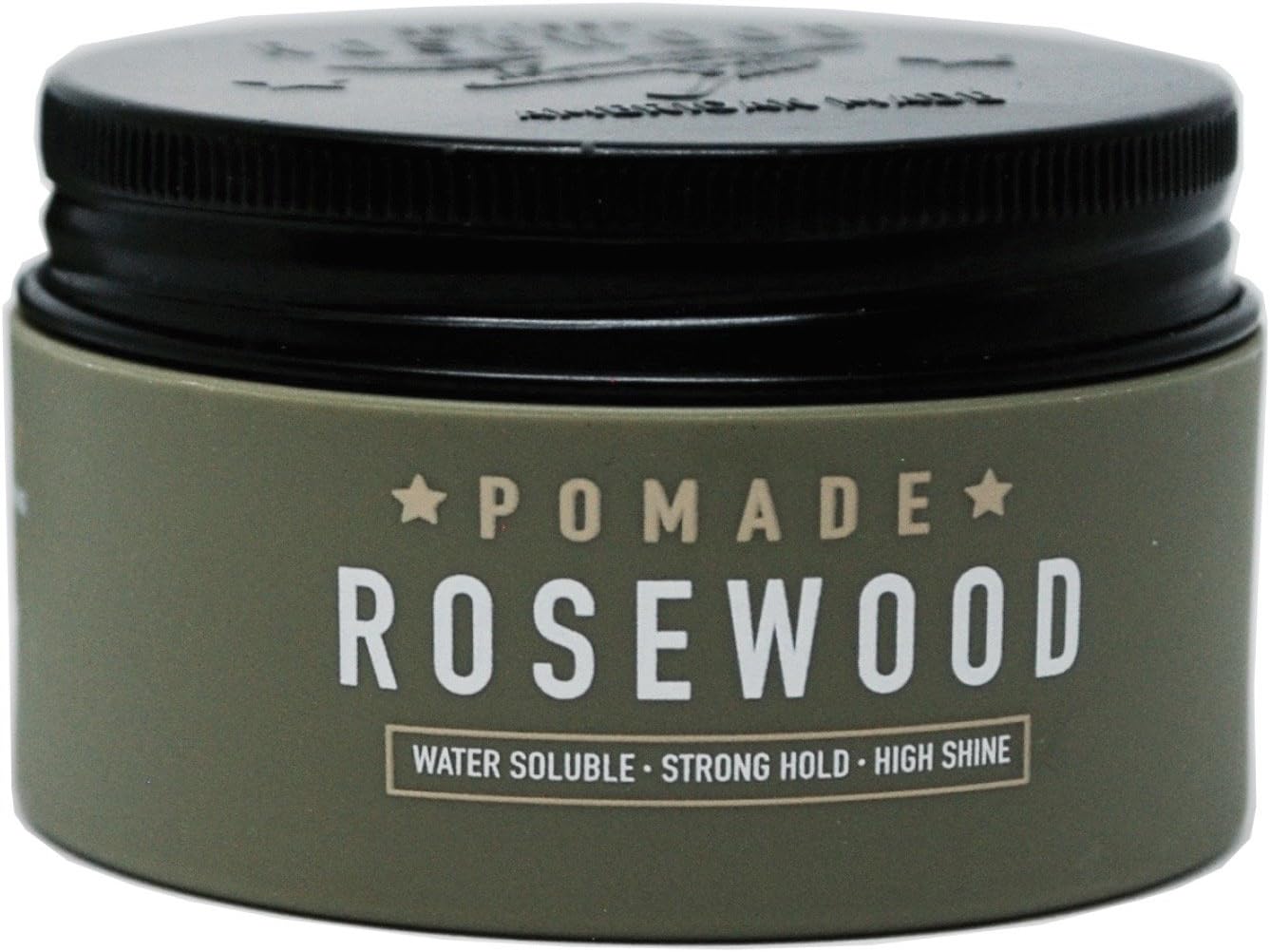 Rosewood Pomade, Strong Hold, Water Soluble, High Shine, Men's Grooming, 3.5oz