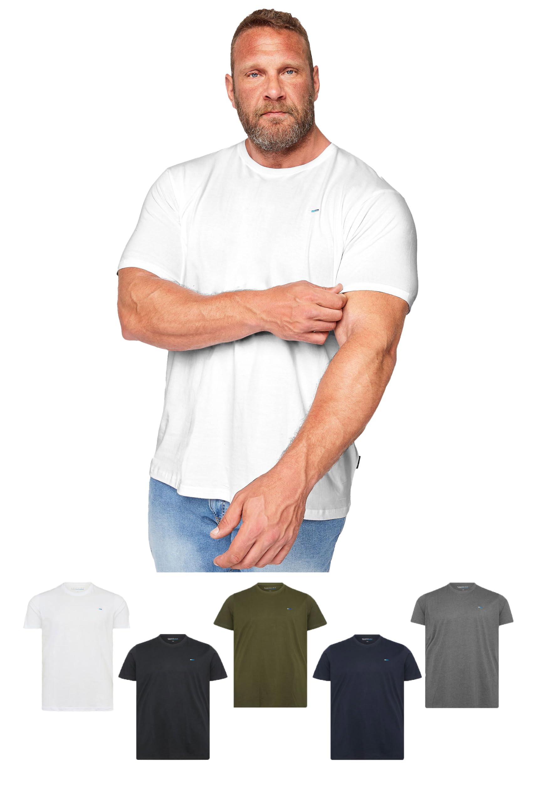 BadRhino 5 Pack Longline T-Shirts, Multi, Size 5-6Xl, Men