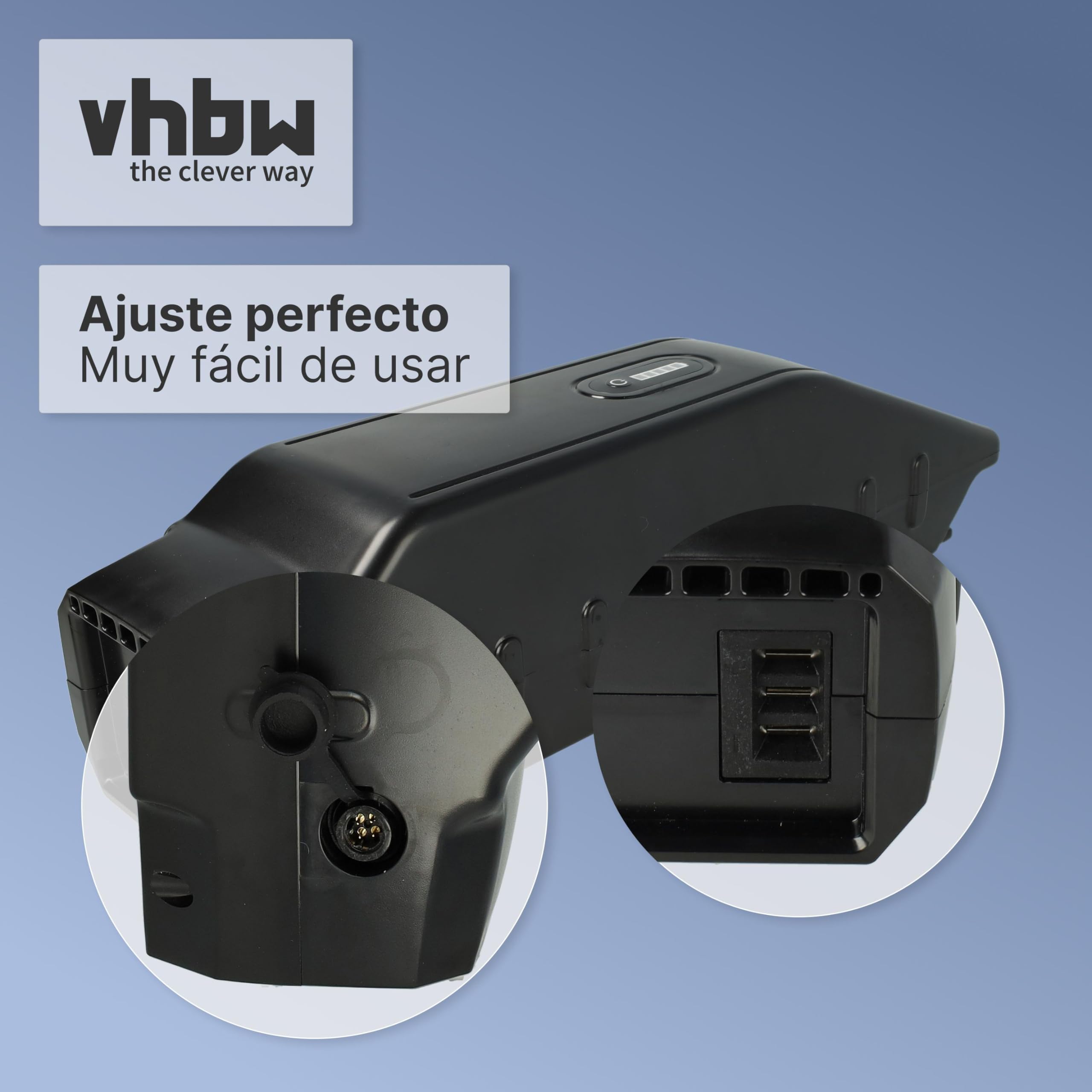 vhbw Batería Compatible con Babboe Carve Mountain Bici eléctrica (17 Ah, 36 V, Li-Ion) - Negro