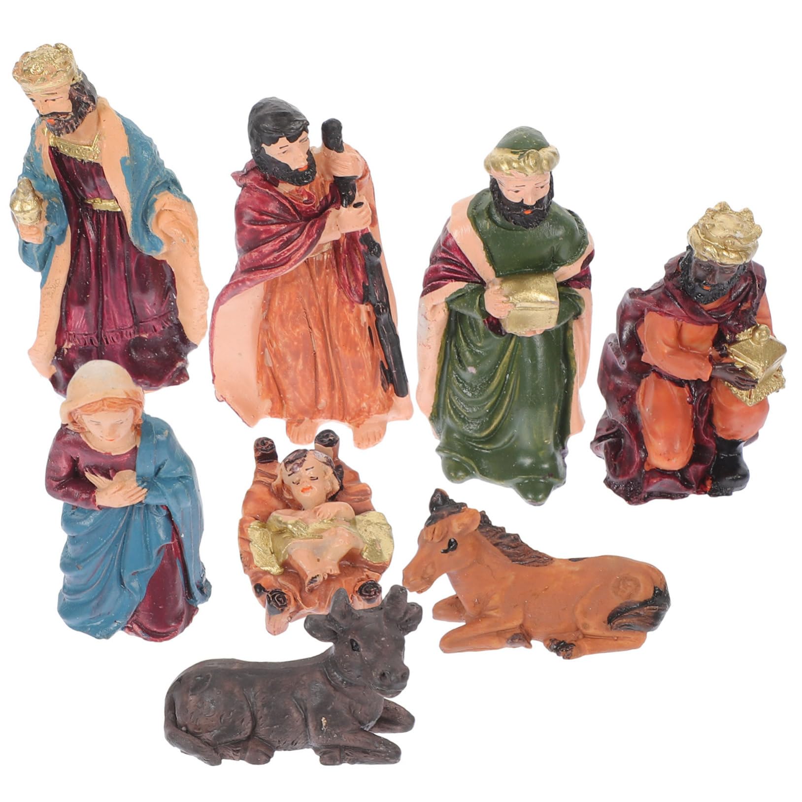 TOPBATHY 3 Sets Handgefertigte Weihnachtskrippe Aus Harz Mit Jesus Und Maria Krippenszene Ornamente Religiöses Für Zuhause