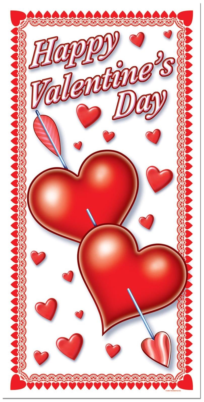 Beistle Red/White 70010 Happy Valentine's Day Door Cover, 30-Inch By 5-Feet, 1 Per Package