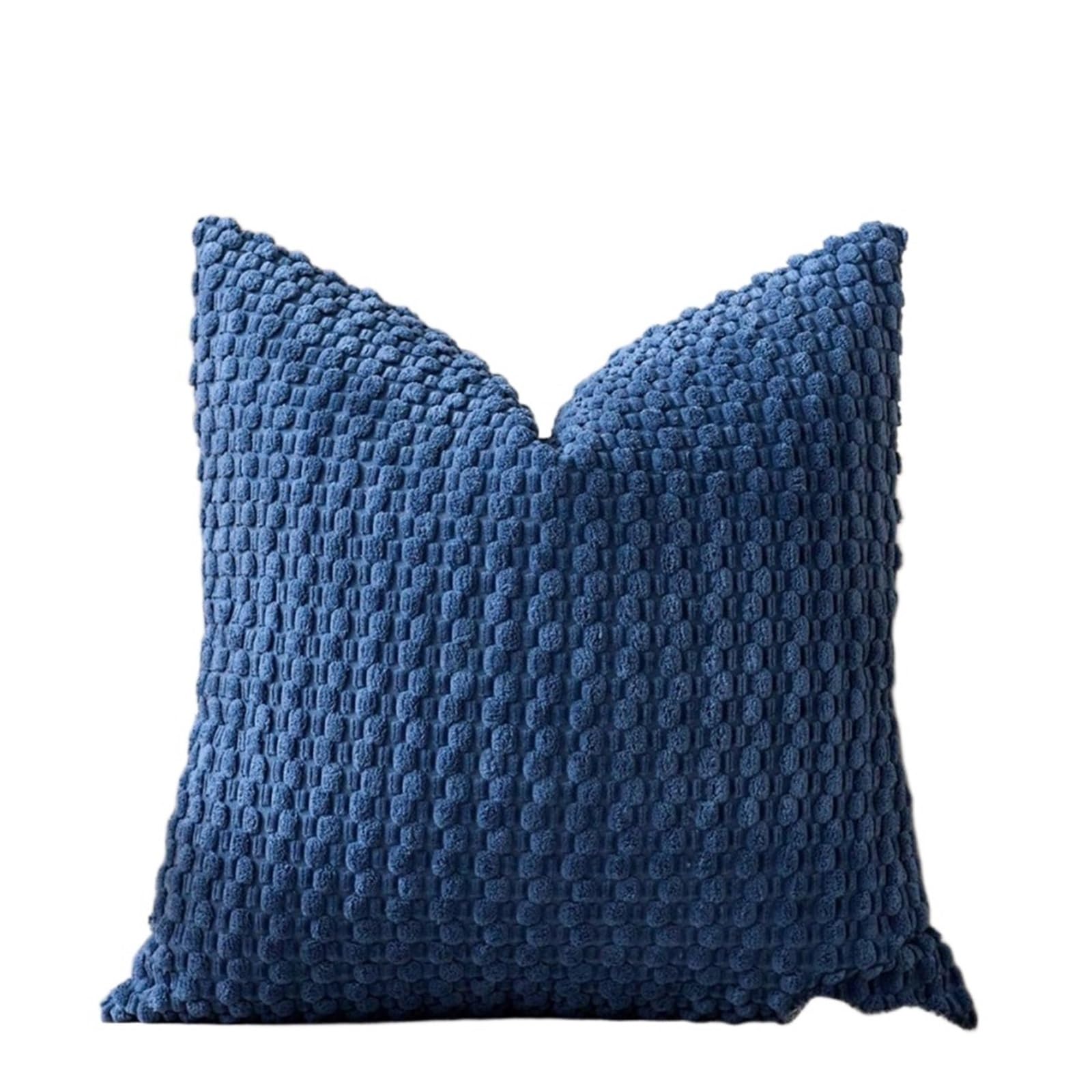 HEUchuan Corduroy Cushion Covers Corduroy Decorative Pillow Covers 50x50CM Boho Striped Throw Modern Farmhouse Home Decor For Sofa for Sofa Couch Bedroom(Blue,50x50CM 1Pcs)