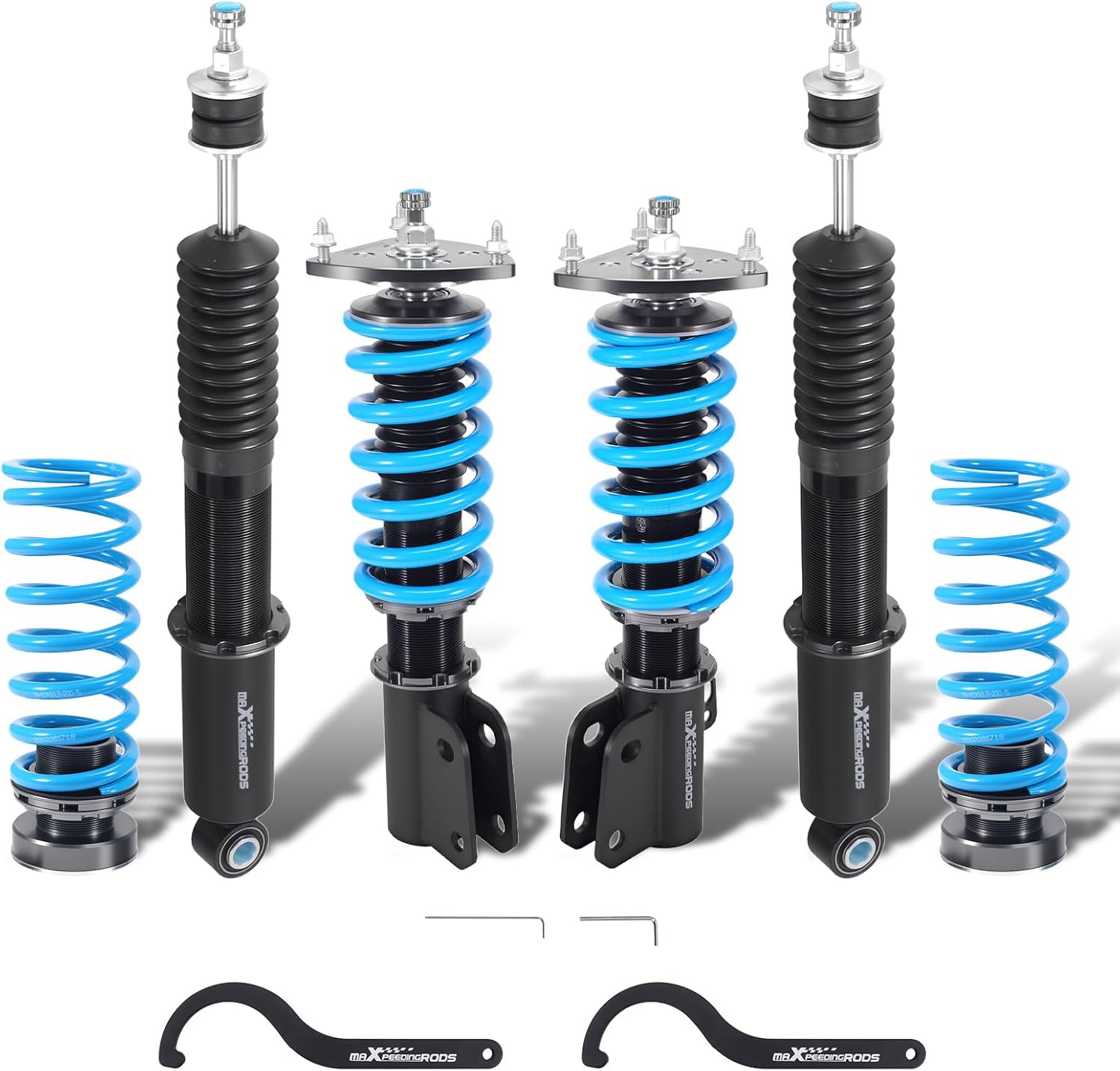 maXpeedingrods Coilover for Scion XB 2004-2006, for Toyota Echo 2000-2005, 24 Levels Damper Adjustable Coilovers Suspension Kit, Height Adjustable T6 Upgraded Lowering Kit Blue