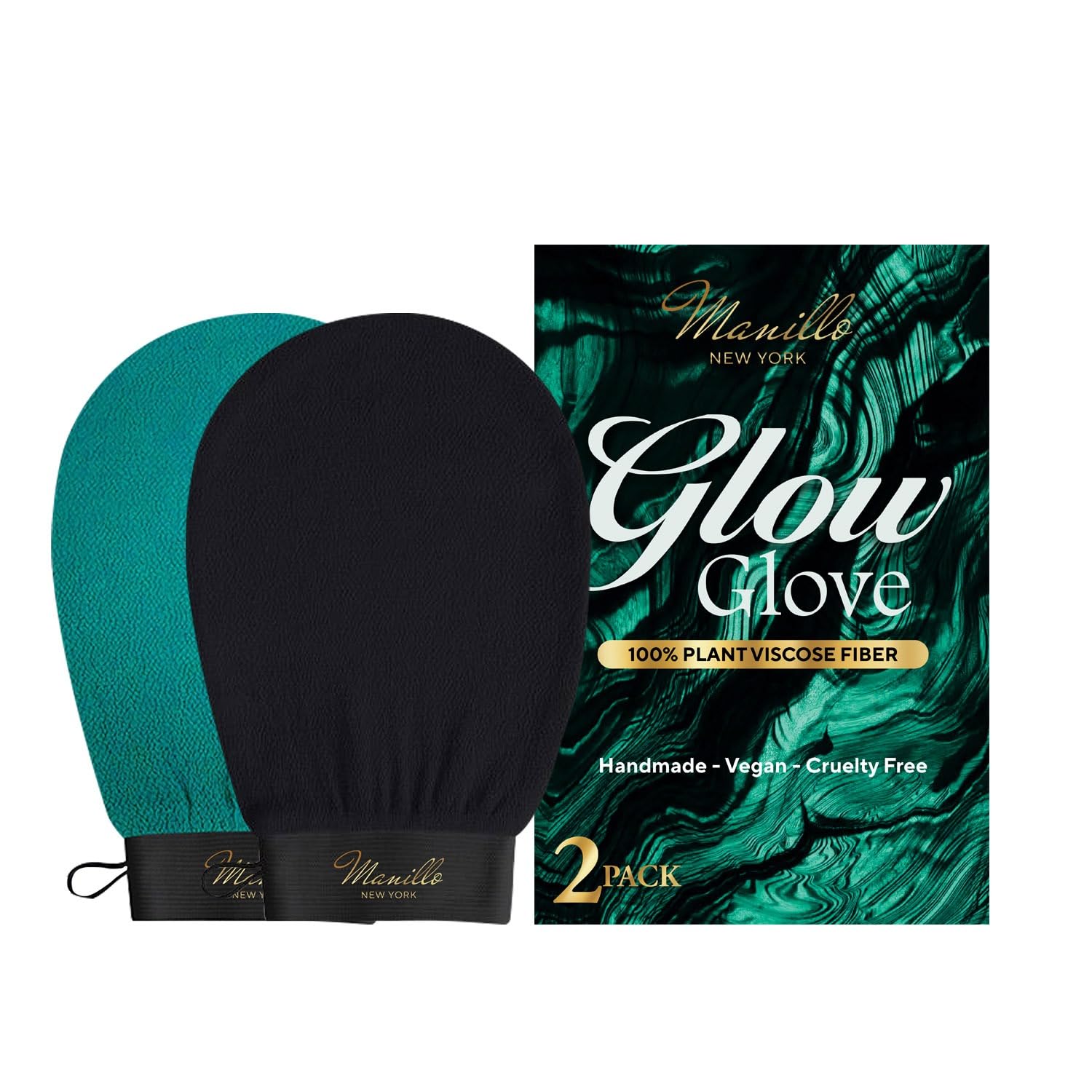 Manillo exfoliating Glove Exfoliating Mitt for Body (2pc) – 100% Vegan Viscose Traditional Body Scrub Glove Kessa Korean Washcloth – Body Exfoliator for Self-Tan Removal & Keratosis Pilaris