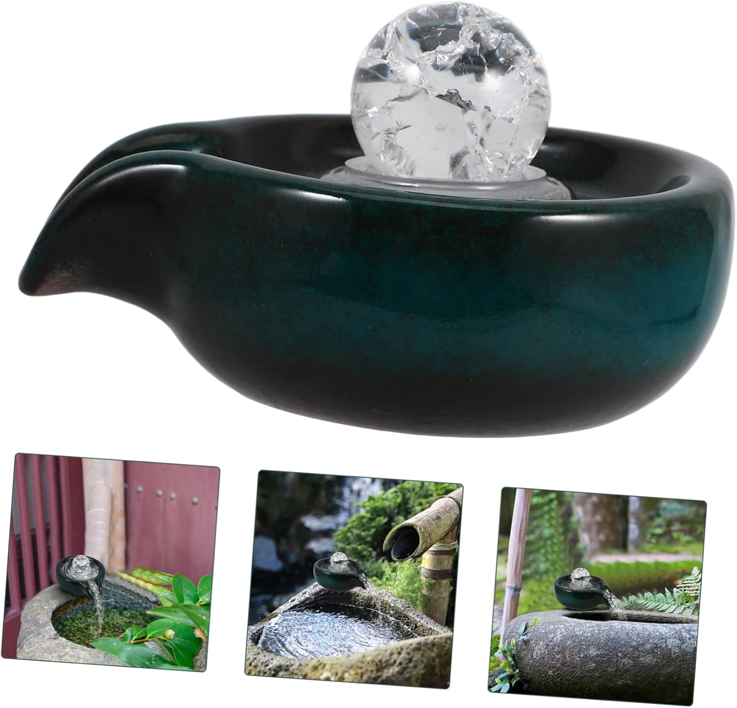 Cabilock Ceramic Waterfall Fountain Accessory Outdoor Landscape Decor Circulating Water Feature for Courtyard and Garden Decorative Pottery Water Supply