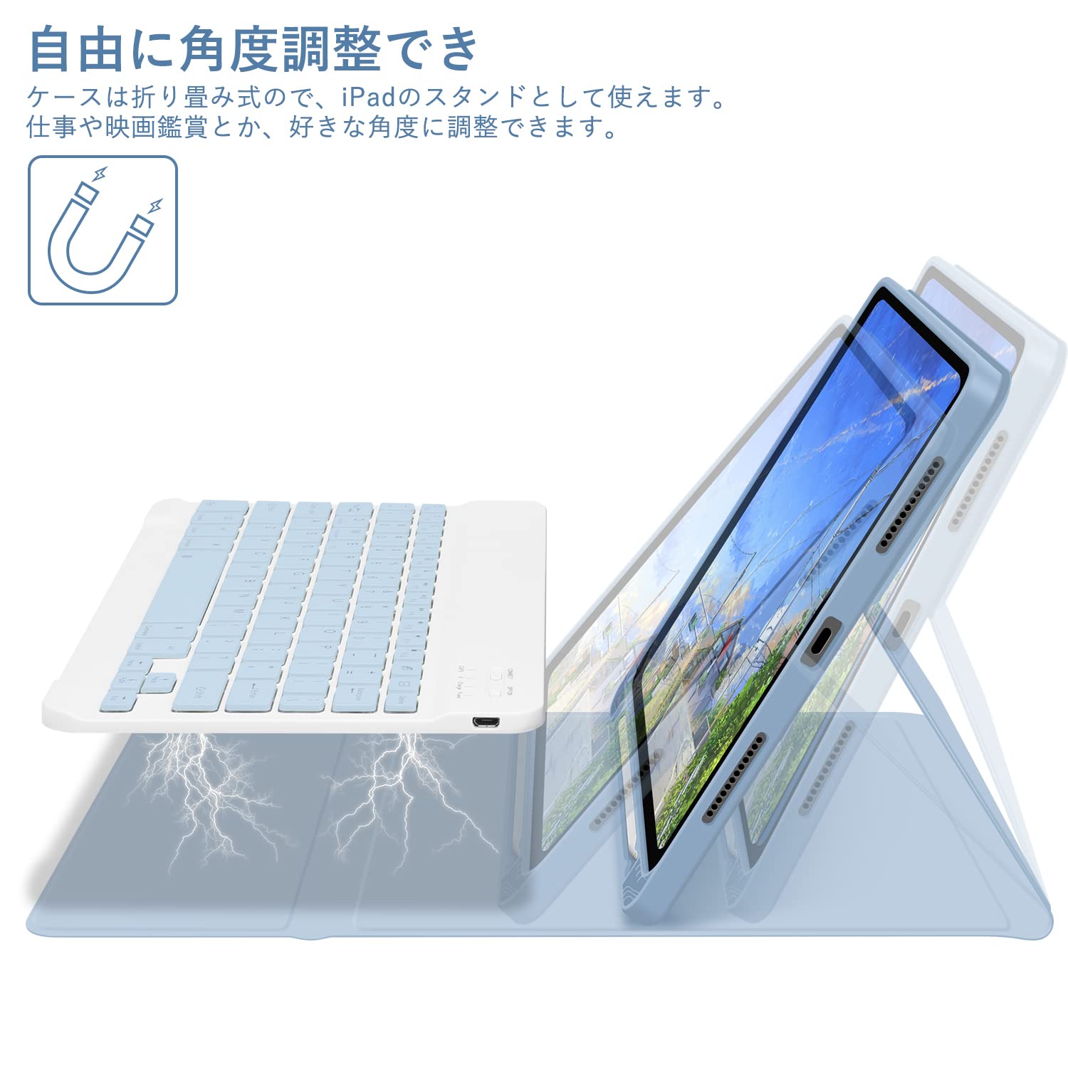 Amazon.co.jp: GOOJODOQ 2024 iPad Air 11インチ(M2)適用 キーボード