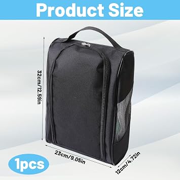 1Pcs Football Boot Bag, Waterproof Portable Golf Shoe Bag, Breathable Black Football Shoe Bag for Sports, Travel, Gym, and Outdoor use, Organize and Protect Your Shoes with Ease