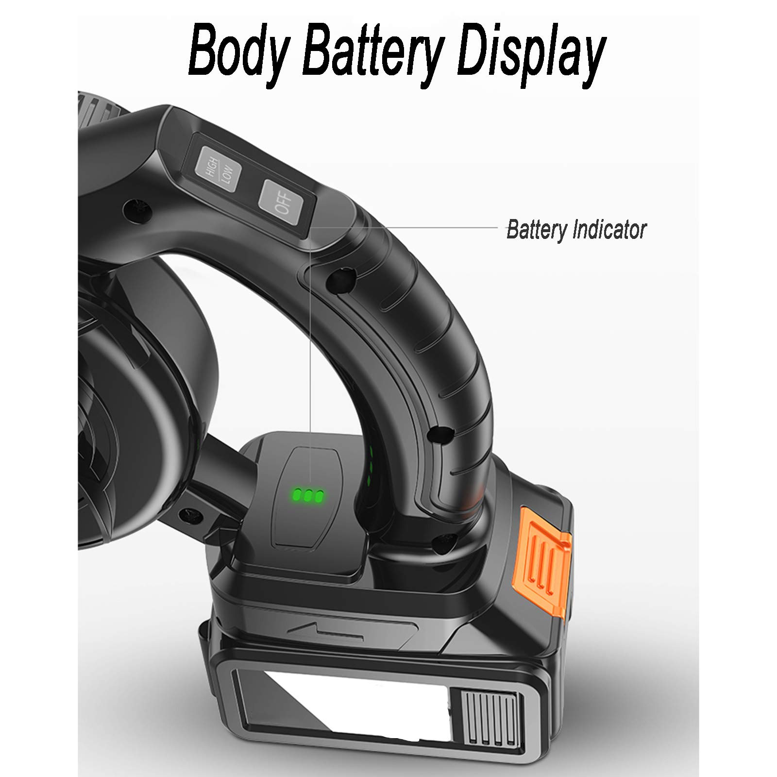 Soffiatore per foglie, soffiatore per foglie a batteria da 20 V con batteria e caricabatteria, leggero e portatile, per la pulizia del giardino, soffiatore per foglie leggero alimentato a batteria p