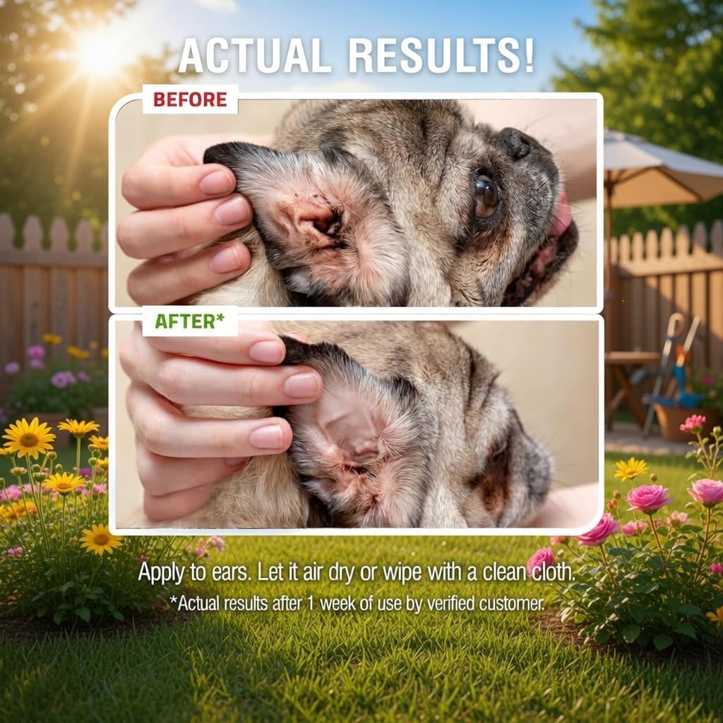 PetSilver Dog Ear Cleaner Solution – Gentle Ear Wash for Dogs and Cats with Chelated Silver – Otic Rinse Formula Targets Wax Buildup, Smelly Odor, and Itchy or Irritated Areas - Made in USA - 8 fl oz