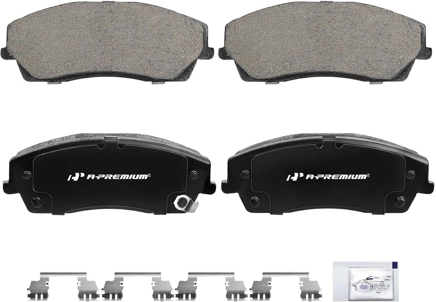 A-Premium Front Ceramic Brake Pads Set Compatible with Chrysler and Dodge Models - 300 2005-2021, Challenger 2009-2021, Charger 2006-2021, Magnum 2005-2008, with Hardware, 4-Pack