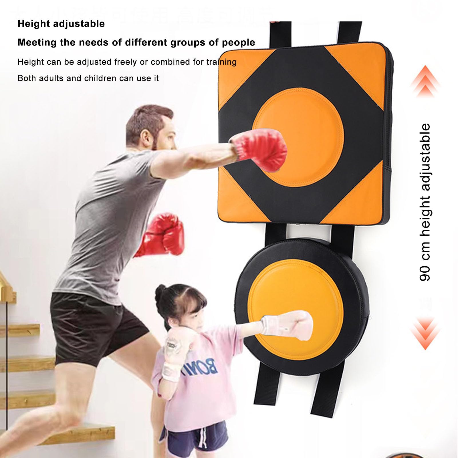 Schlagpolster Wand, Box Zielblockierpad Wandmontage, Boxtrainingspolster, Verstellbare Wandschlagpolster, Hochelastische Schwamm Wandziel Übungspolster Schlagmatte für Gym Taekwondo Boxing Training