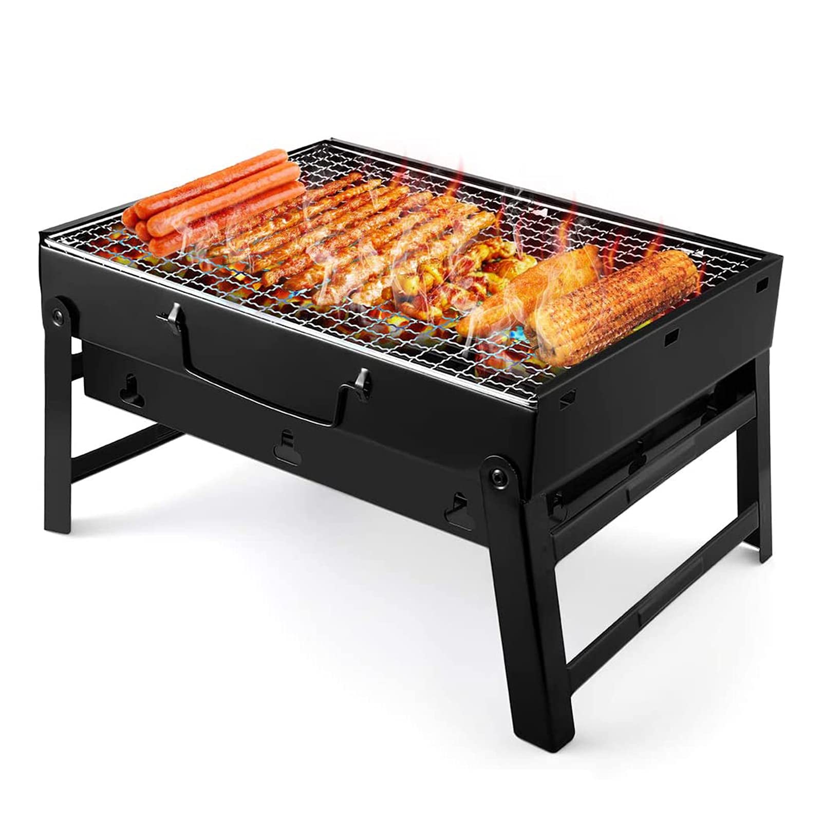 Grill do grillowania, przenośny i składany grill na stół z węglem drzewnym, na zewnątrz, grill, do ogrodu, na taras piknikowy, na kemping, podróże, S