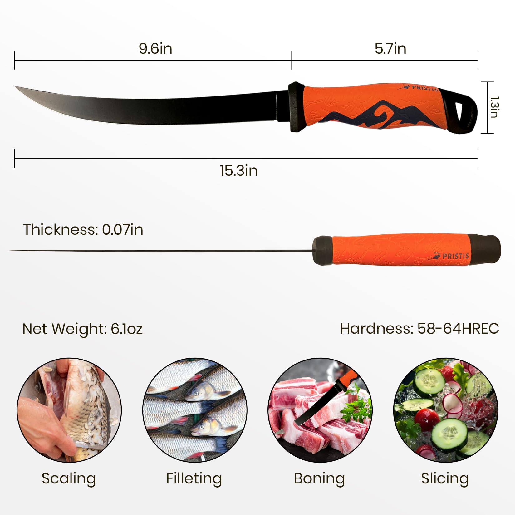 Pristis 9" Filleting & Boning Knife - Sharp & Durable -5