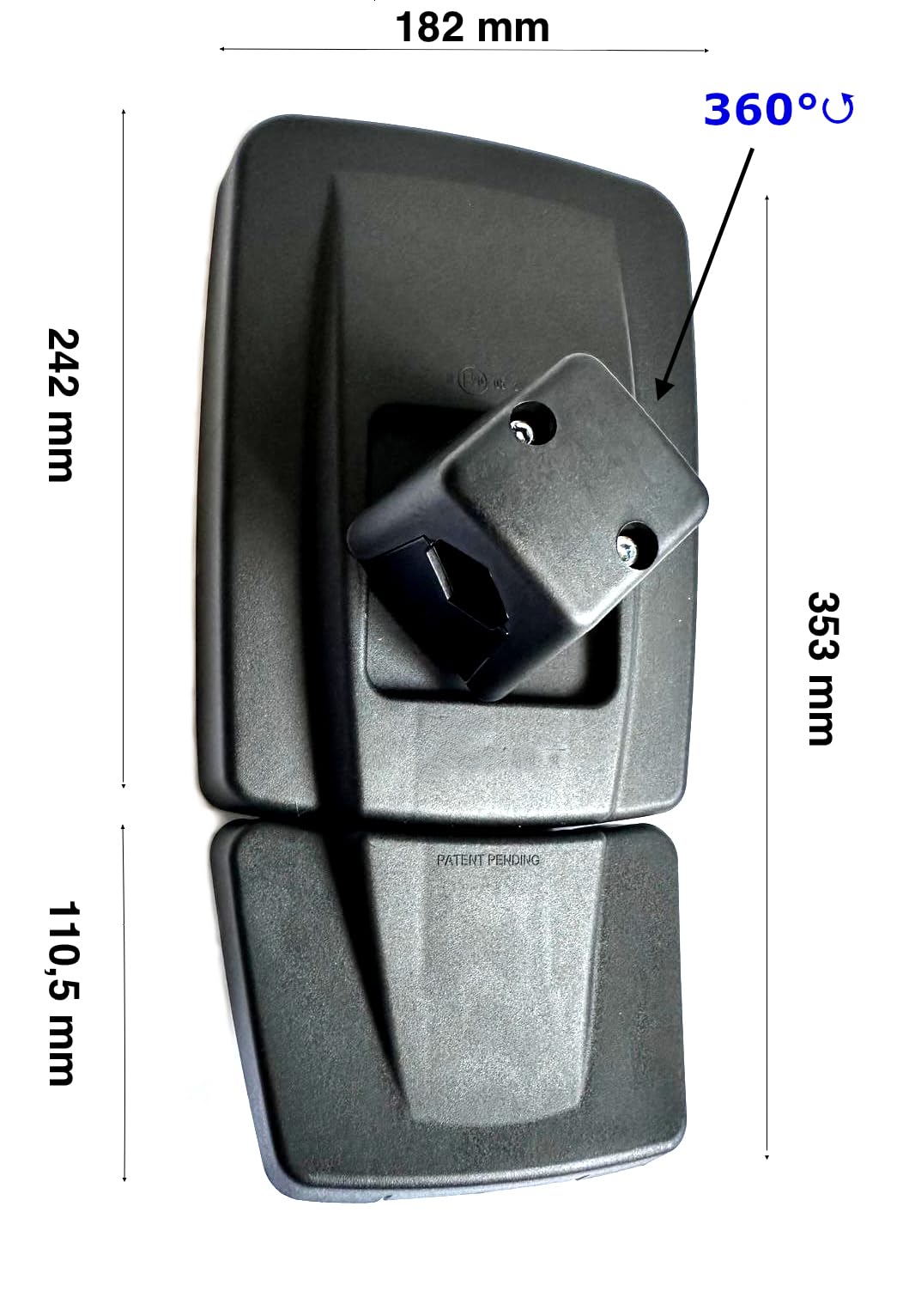 Espejo retrovisor lateral de 353 x 182 mm de diámetro de 15 – 32 mm para Deutz Fahr, Same, Lamborghini, Hürlimann, doble ángulo muerto, E20 (1, no calentado)