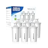 AQUA CREST Replacement for Brita® Filter, Brita® Water Pitchers and Dispensers, Classic OB03, Mavea® 107007, and More, NSF Certified Pitcher Water Filter, 1 Year Filter Supply, 6 Count