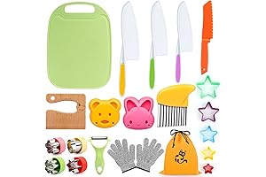 Vibrant 22-Piece Toddler-Friendly Wooden Kitchen Knife Set