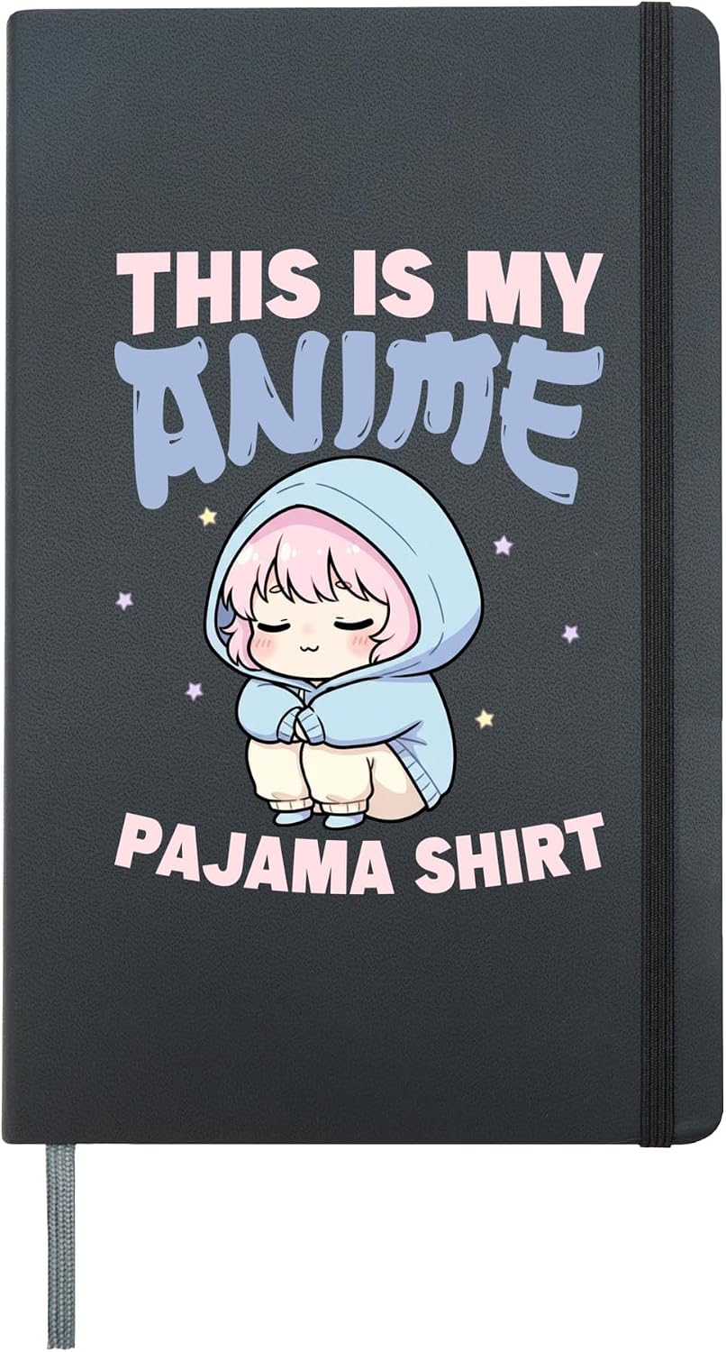 This Is My Anime Pajama Shirt Funny Anime Lover Cosplay Hardcover Journal, Black