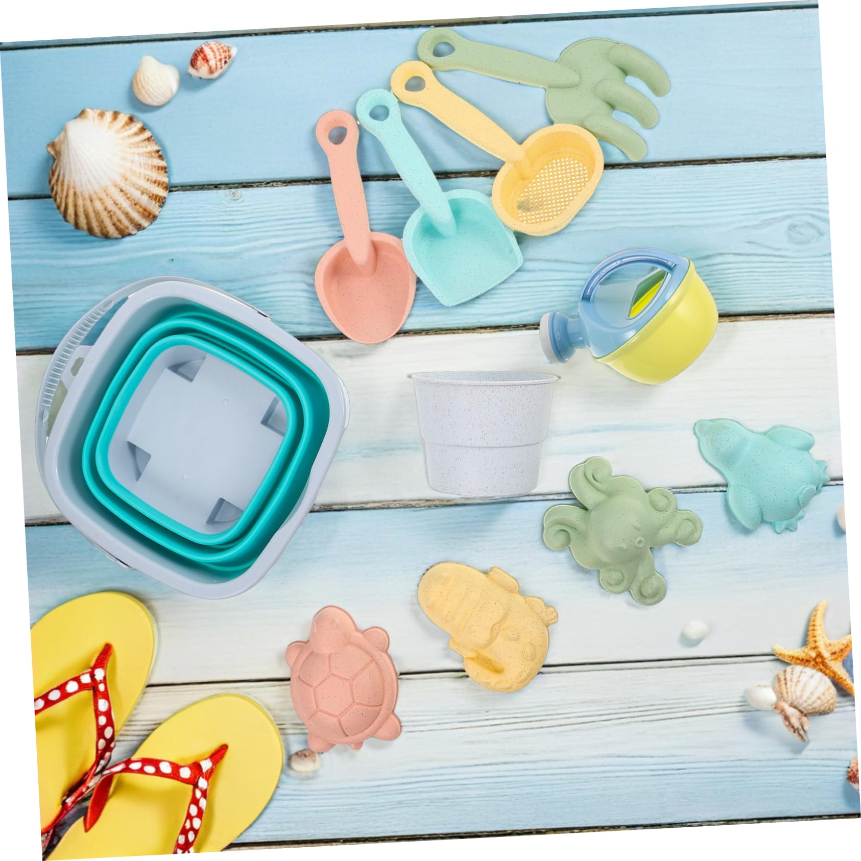 Gatuida Juguetes de Playa con Cubos Palas y Rastrillos Plegables Niñas para Vacaciones de Verano la Playa Aire