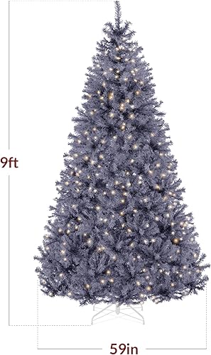 Miniatura 173 de Best Choice Products Árbol de Navidad negro preiluminado de 7.5 pies, decoración navideña completamente artificial para el hogar, oficina