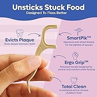 Vista 2 de SmartLifeco Eco-Friendly Dental Floss Picks (200ct) - Flossers Made With Straw Wheat Blend, Strong Anti-Shred Thread For Tight Gaps, Tooth Pick