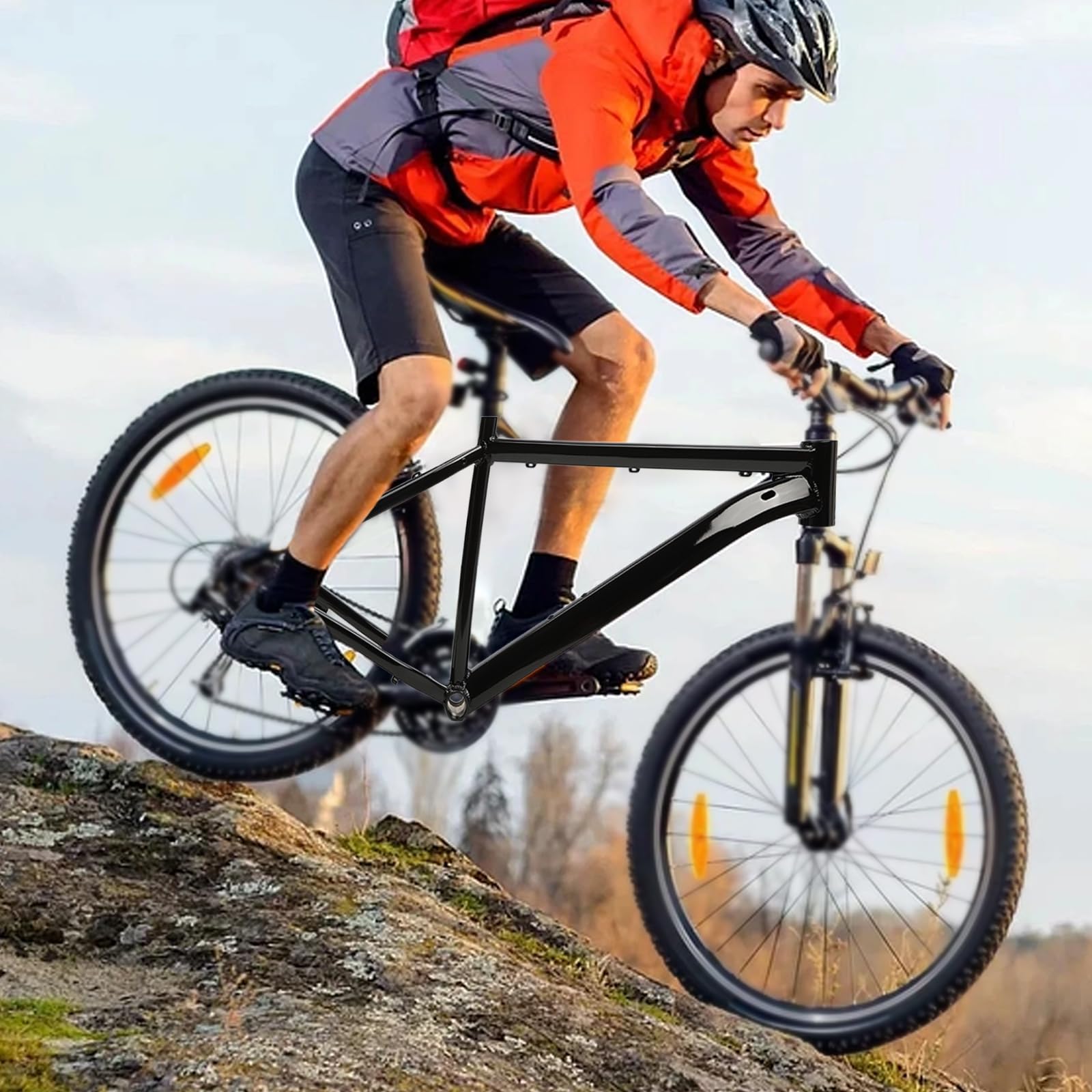 Telaio bicicletta per mountain bike, telaio in lega di alluminio per mountain bike da 26 pollici, telaio fino a 80-120 kg, telaio per bicicletta MTB