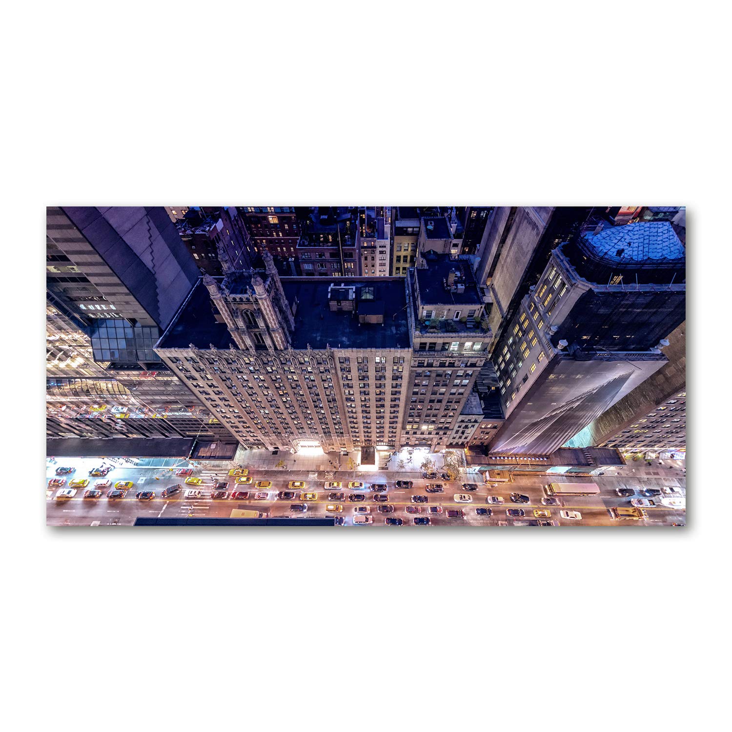Image verre plastique Nueva York de Noche déco mural acrylique glass 140x70