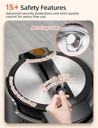 Miniatura 7 de Nuwave Duet - Olla eléctrica a presión y freidora de aire, olla lenta 450 en 1 y parrilla con sonda de temperatura digital integrada, olla SS de 6