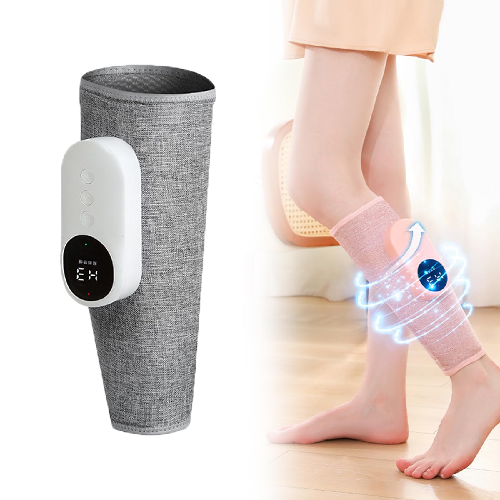 Zenfit Leg Massager,Zen Fit Leg Massager,Zurafit Heated Leg Massager for Circulation and Pain Relief,Nooro Circuflow Leg Massager (Gray-Single Leg)