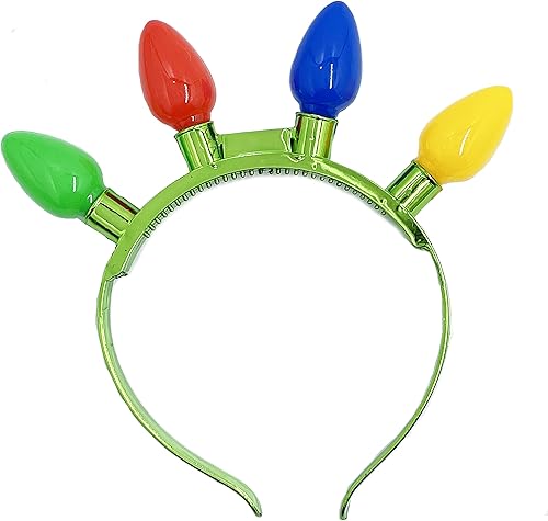 Miniatura 3 de The Dreidel Company Diadema iluminada con bombillas LED coloridas, 6 modos intermitentes, recuerdo de fiesta de Navidad para niños, 8 pulgadas