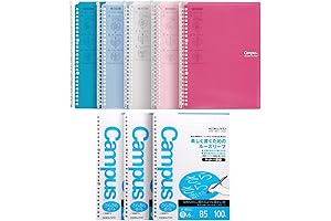 Kyoko Campus Smart Ring Binders 5 Pack, B5 Binder Notebooks