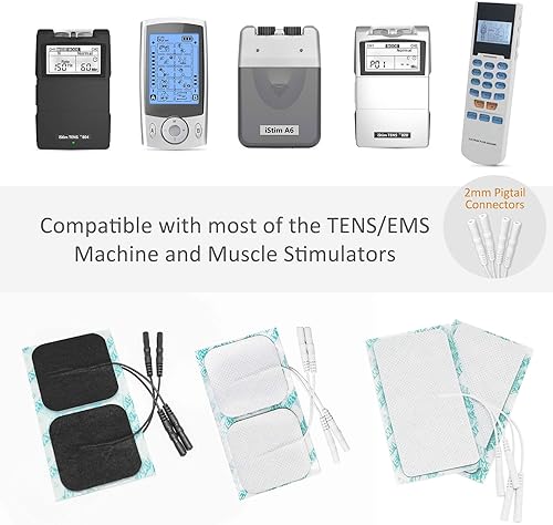 Miniatura 2 de iSTIM Electrodos de unidad TENS súper suaves de 2 x 2 pulgadas para masaje TENS EMS - Gel 100% japonés (2 x 2 pulgadas - 48 piezas)