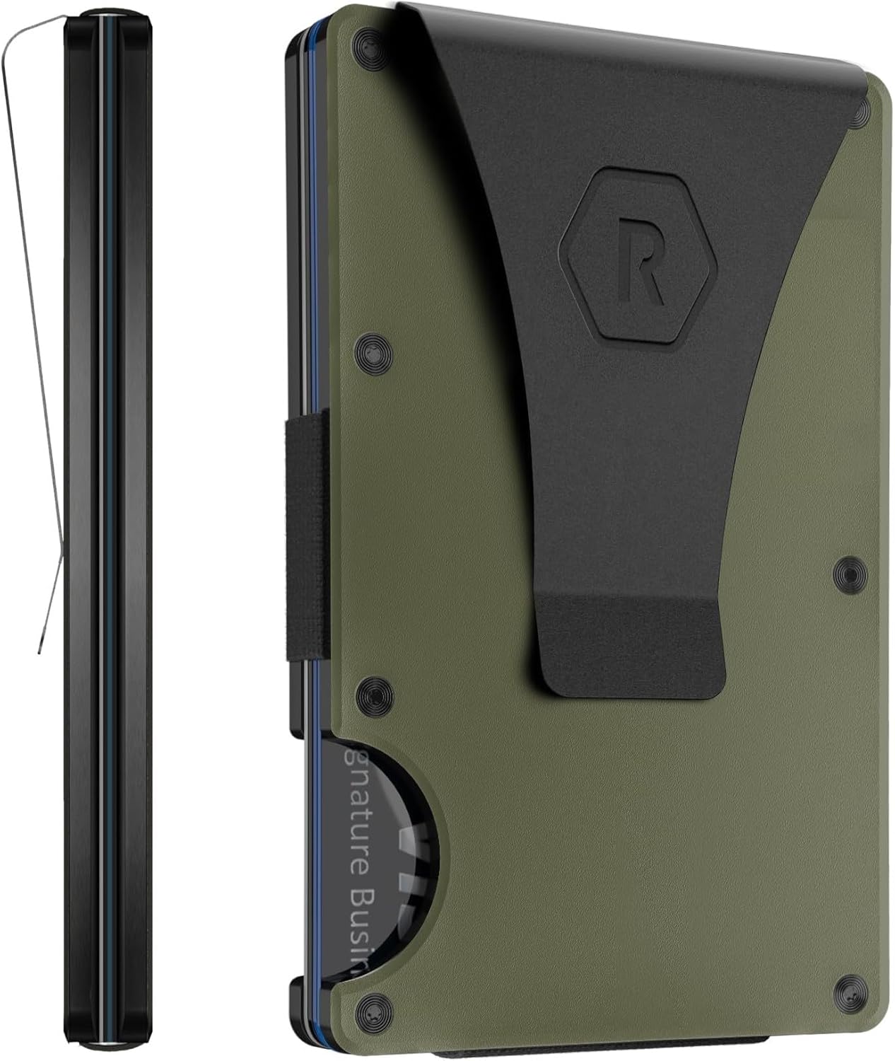 The Ridge Wallet for Men - Slim Minimalist Compact Wallet and Card Holder, RFID Protected Front Pocket Wallets for Men with Integrated Money Clip (Forest Green)