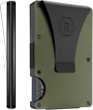 The Ridge Wallet for Men - Slim Minimalist Compact Wallet and Card Holder, RFID Protected Front Pocket Wallets for Men with Integrated Money Clip Matte Olive