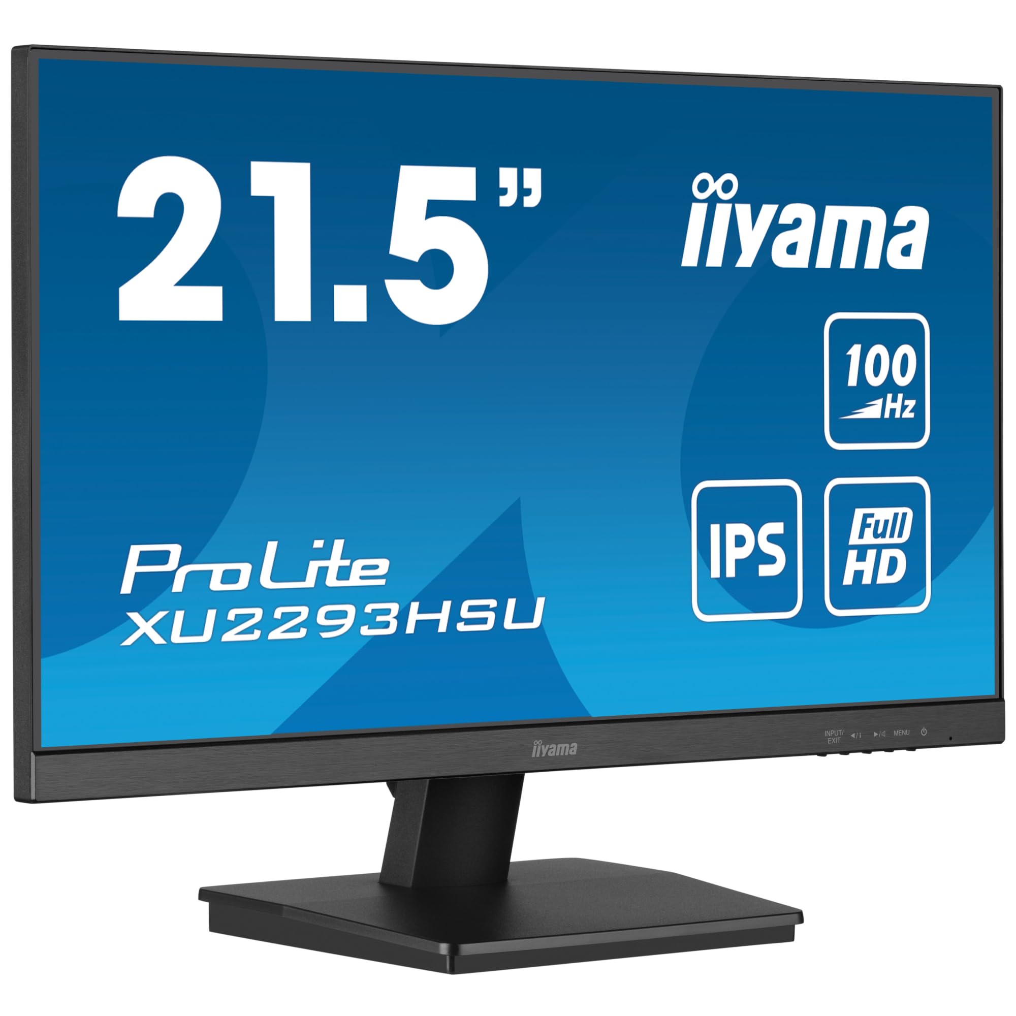 iiyama Prolite XU2293HSU-B7, 21,5" Ultra Mince, Dalle IPS, 1920x1080 @100Hz, 1ms, 300cd/m², 1000:1, Haut-parleurs, 1xDisplayPort, 1xHDMI, USB HUB (2x2.0), VESA 100x100, i-Style Colour, TCO