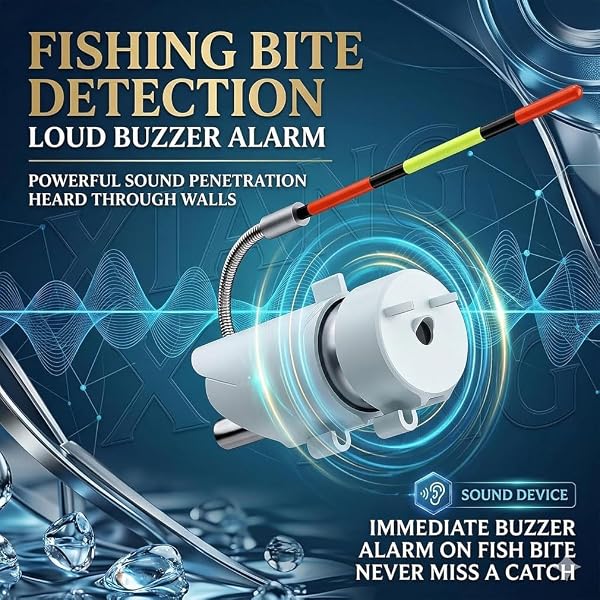 LUCKKY High Sensitivity Night Fishing Float Bite Alert for Fishing Rods, Empfindsame Angeln Bissanzeiger Elektronisch mit LED-Leuchtanzeiger, Rute Angelsummer Ausrüstung von Fischer Fischerei Gerät - 5