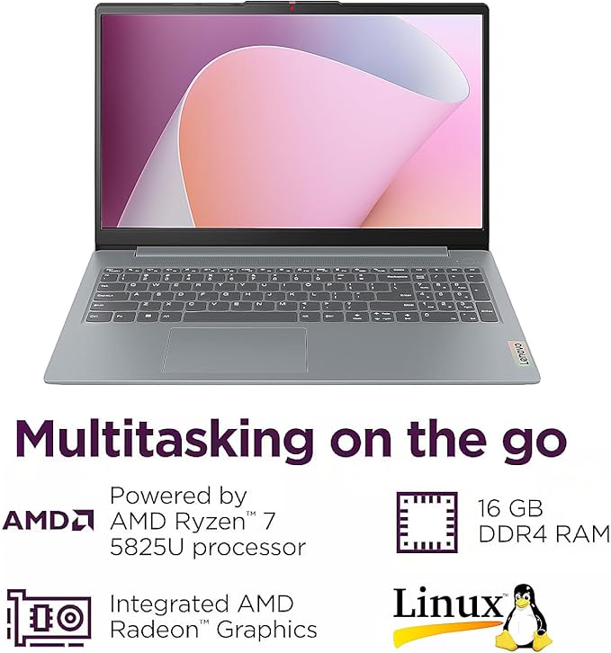 Lenovo IdeaPad Slim 3 15.6" FHD Touch Linux AMD Ryzen 7 16GB 512GB SSD miniatura 2