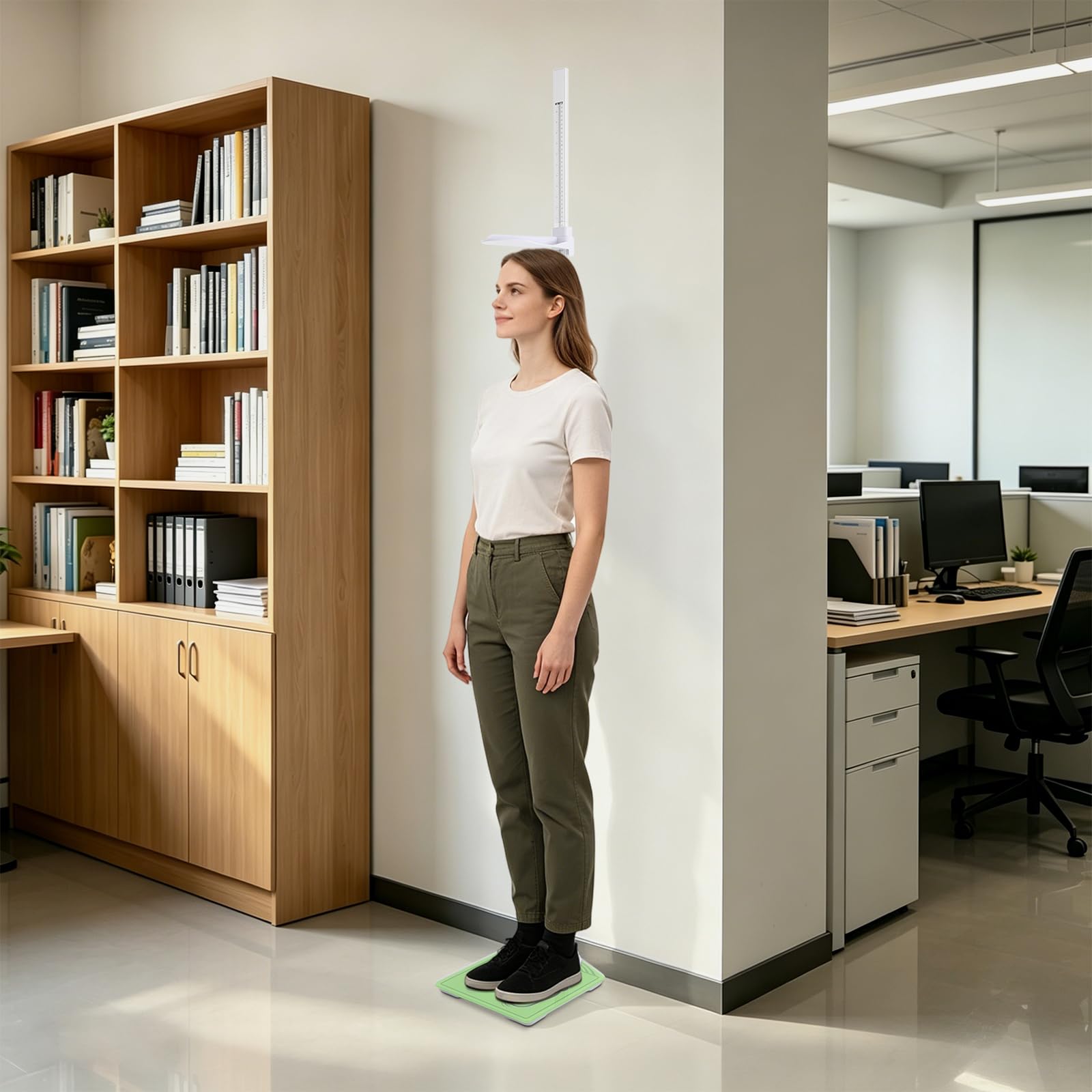 Höhen- und Gewichtsmessgerät 210cm/180kg digitale Körperwaage für Zuhause | Zwei Messungen In Einem, Einfache Bedienung, übersichtliche Skala, Zerlegbar Für Senioren, Fitness-Studios, Aluminium Legiert