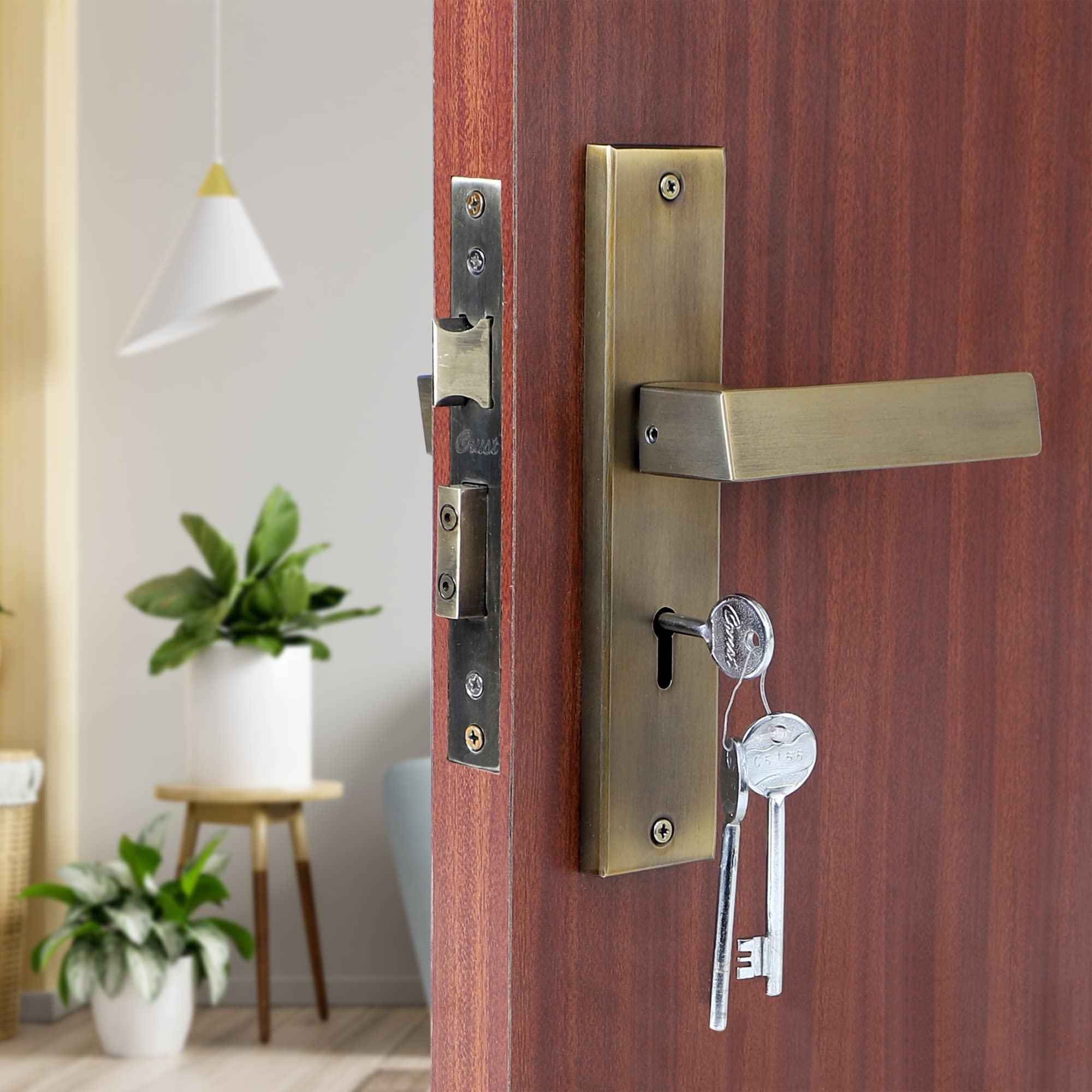 Blue Space Premium Heavy Duty Mortise Door Lock for Bedroom, Living Room, Main Door | 3 Keys | 6 Lever Double Stage Lockset for House Hotel Office (LB10003, Antique) (B09ZDZQJ1X) Amazon Price History, Amazon Price Tracker