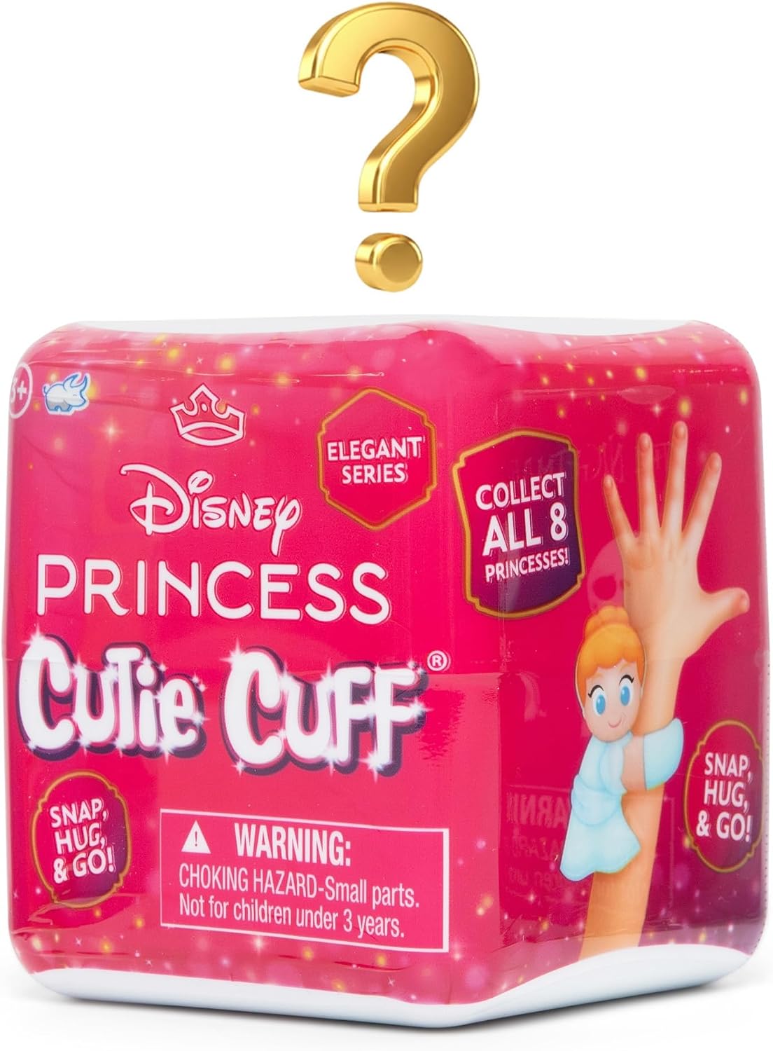 Disney Princess Elegant Edition Cutie Cuffs Series 2 – Mystery Plush Slap Bracelet – 8 Characters to Collect, with Ariel, Belle, Pocahontas, & Cinderella