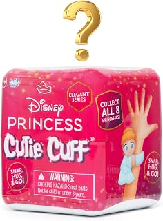 Disney Princess Elegant Edition Cutie Cuffs Series 2 – Mystery Plush Slap Bracelet – 8 Characters to Collect, with Ariel, Belle, Pocahontas, & Cinderella