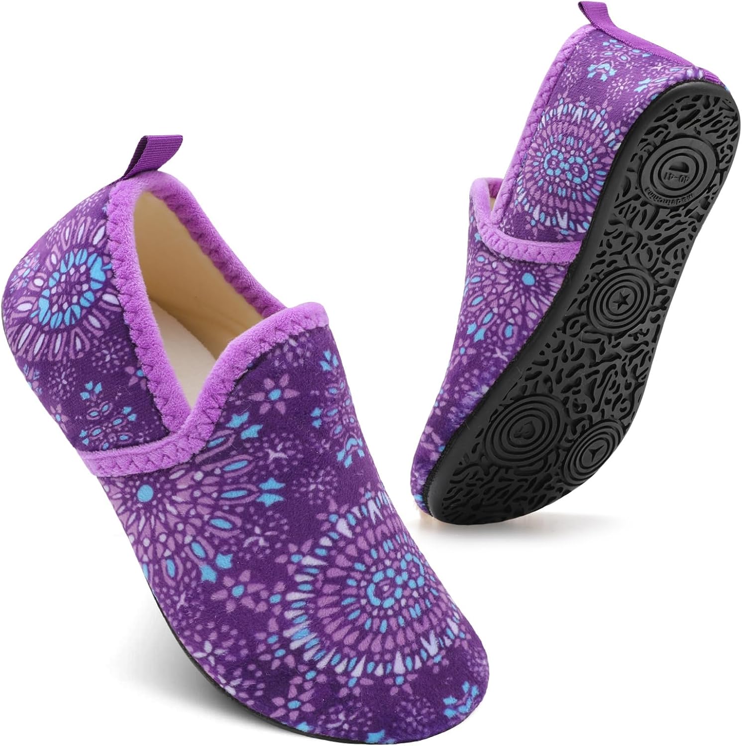 Spesoul Slippers for Women Men Furry Indoor House Shoes Soft Rubber Sole Slipper Socks Slip On House Slippers for Bedroom Home Office Travel Yoga - Image 5