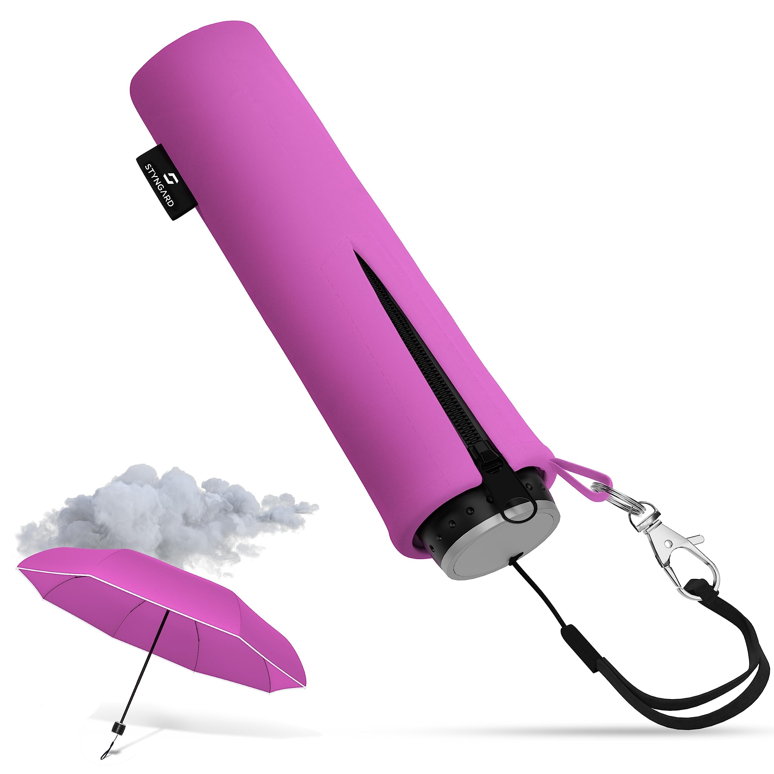 STYNGARD Regenschirm Kinder mit Sicherheitsreflektoren und Reflektorband - Kinder Regenschirm Mädchen & Junge - Kinderschirm - Schirm für Schulranzen Modell STOCKHOLM (Rosa)